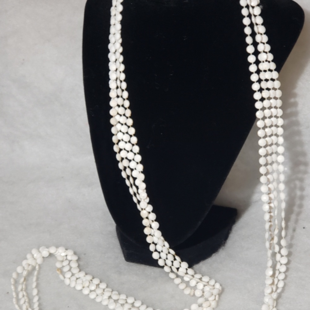 Antique 45" 4 Strand Small Bead Necklace